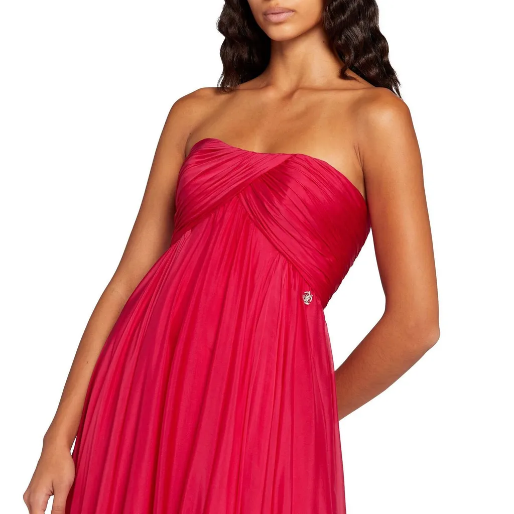 Roberto Cavalli Mirror Snake Strapless Maxi Dress