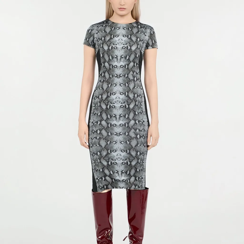 Roberto Cavalli Snake-Print Midi Dress