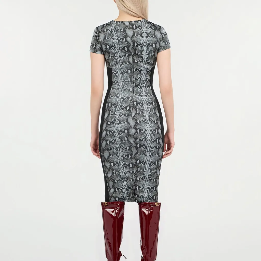 Roberto Cavalli Snake-Print Midi Dress