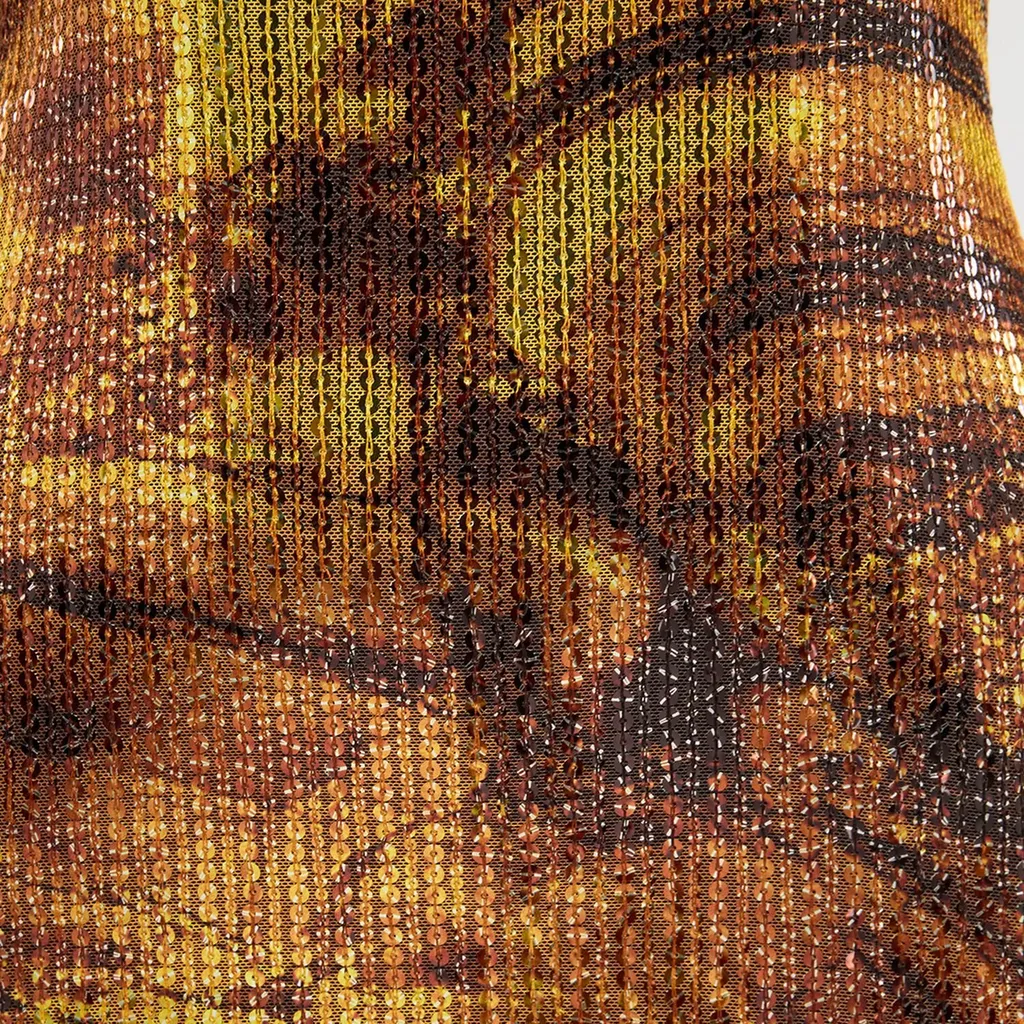 Roberto Cavalli Sequin Tiger Eye Mini Dress