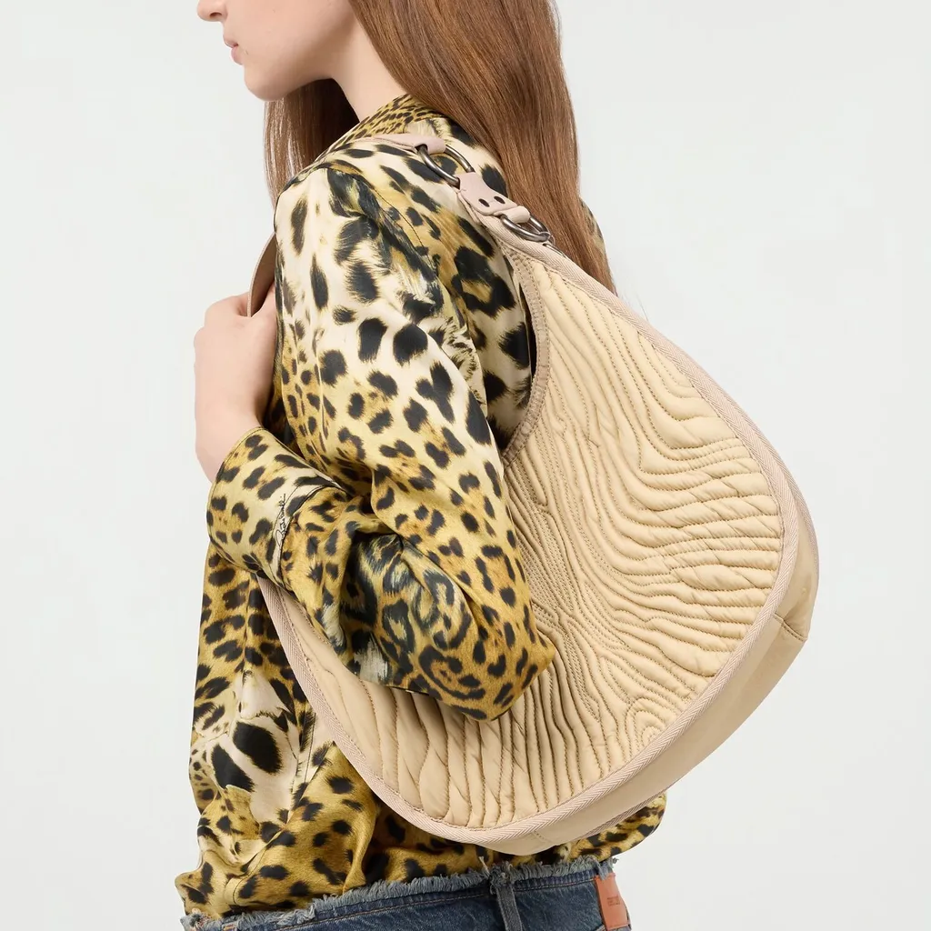 Roberto Cavalli Matelassé Hobo Shoulder Bag