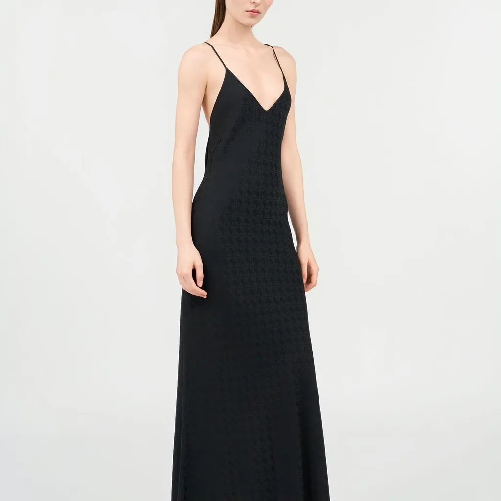 Roberto Cavalli Monogram Slip Maxi Dress