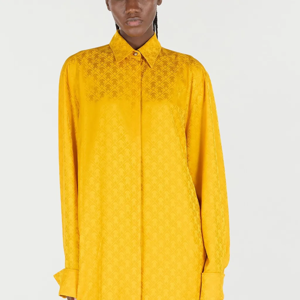 Roberto Cavalli Mirror Snake Monogram Shirt