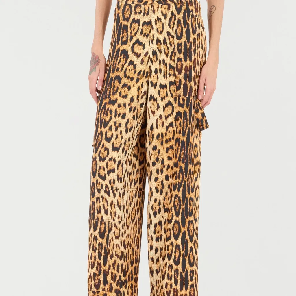 Roberto Cavalli Jaguar Print Cargo Pants