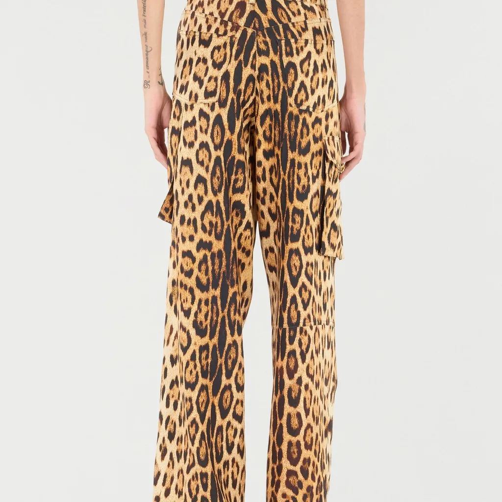 Roberto Cavalli Jaguar Print Cargo Pants