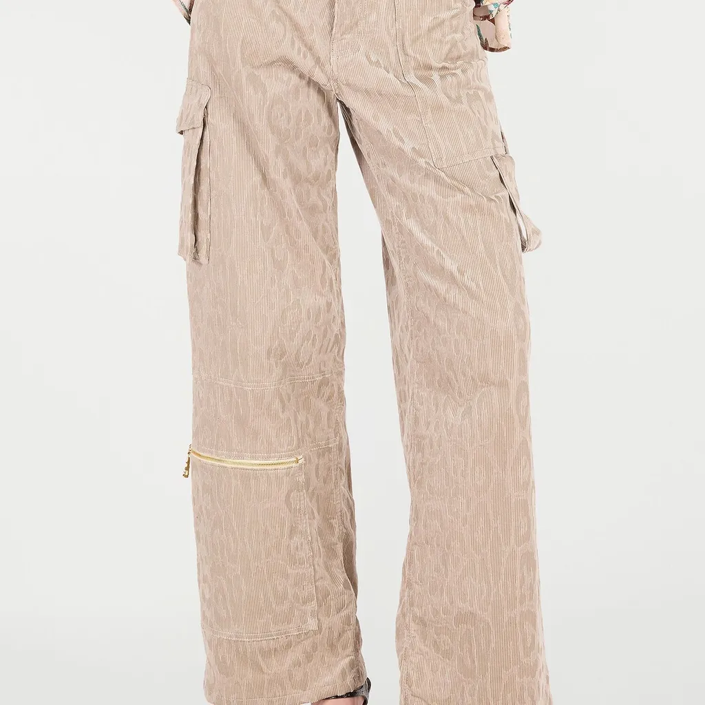 Roberto Cavalli Jaguar Pattern Cargo Pants
