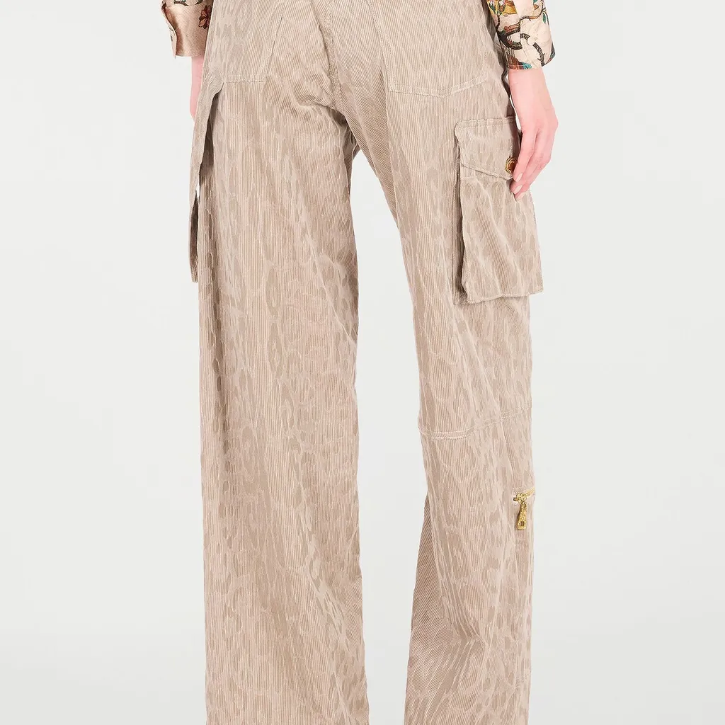 Roberto Cavalli Jaguar Pattern Cargo Pants