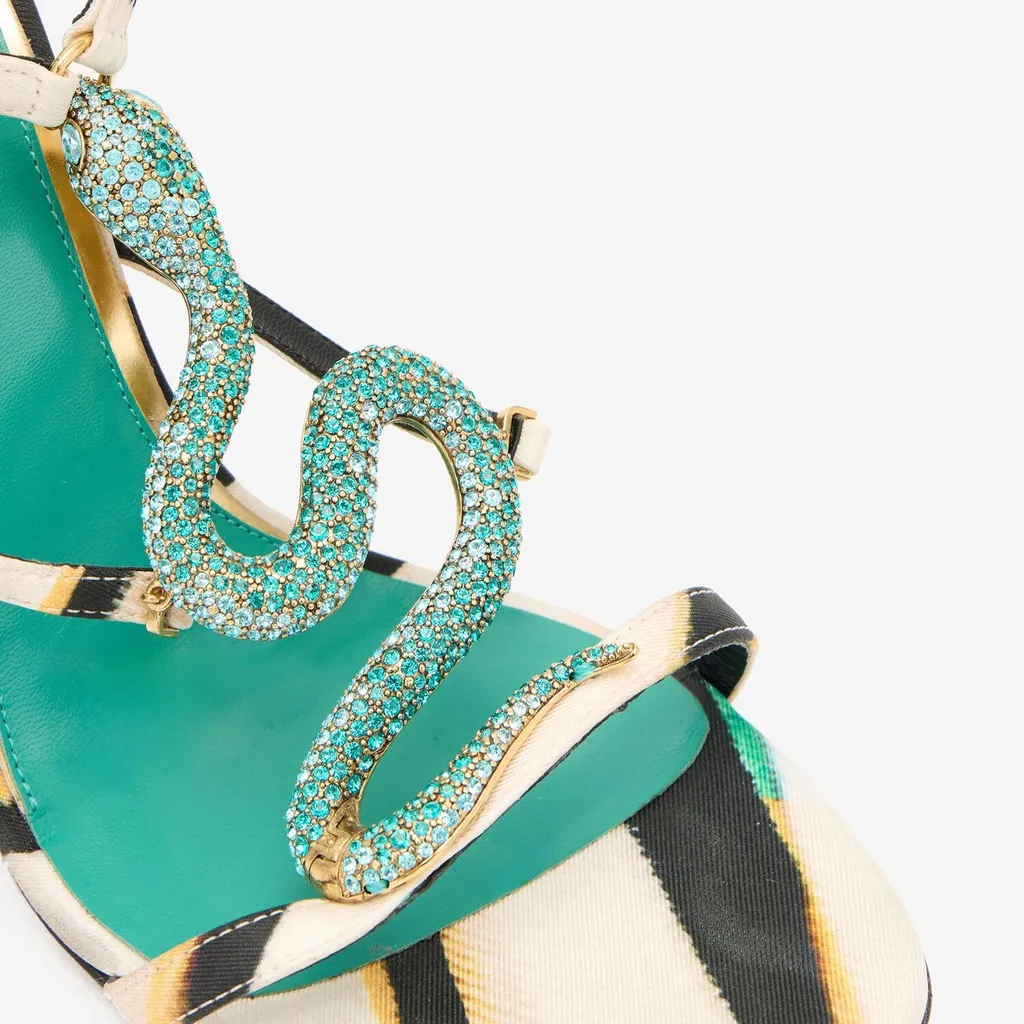 Roberto Cavalli Ray Of Sea T-Bar Sandals