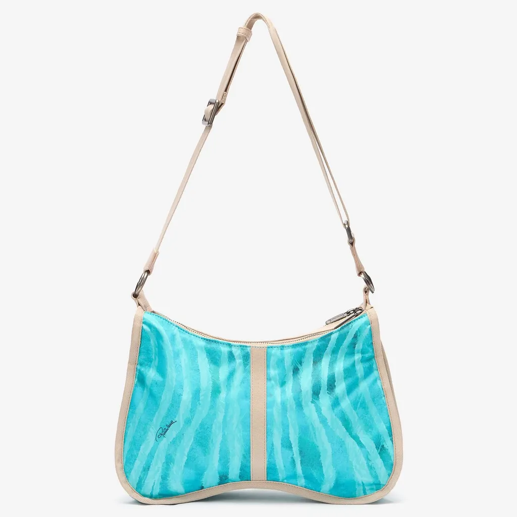 Roberto Cavalli Wavy Print Shoulder Bag