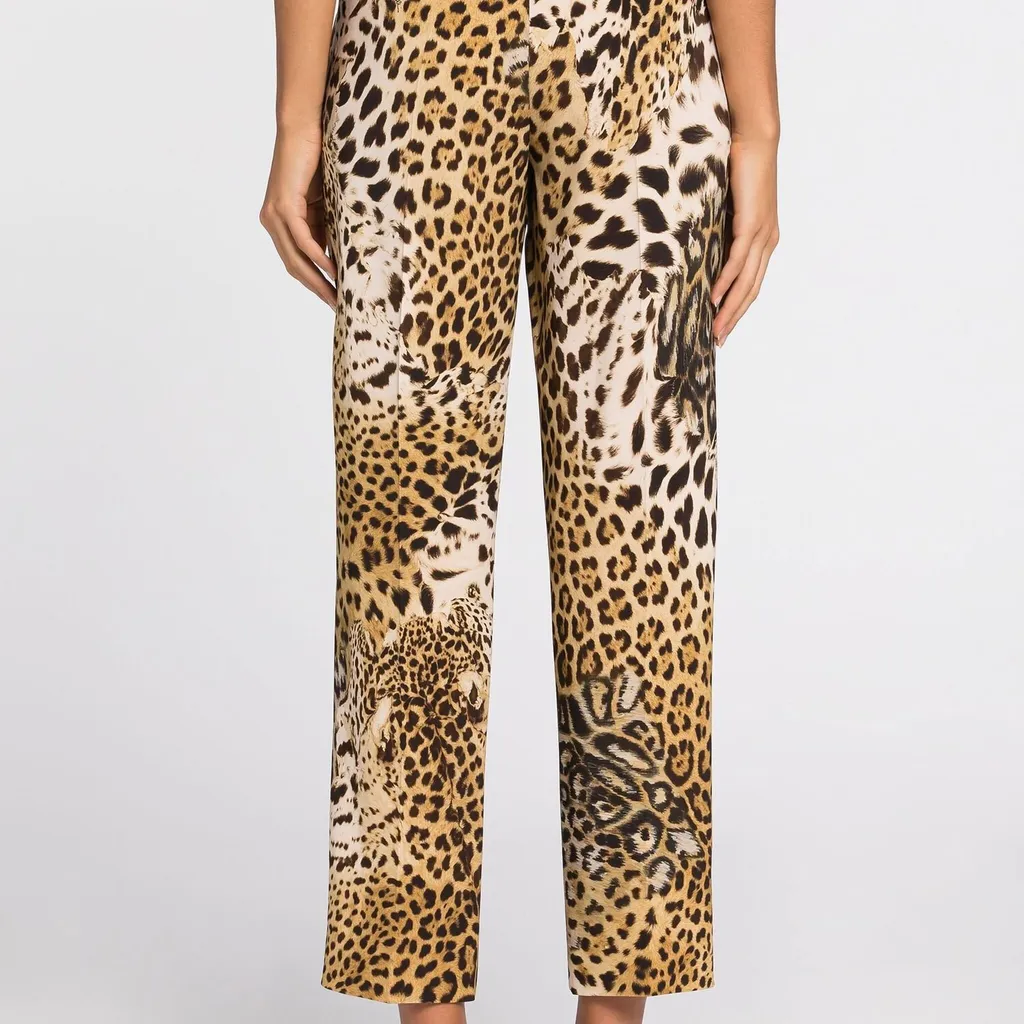Roberto Cavalli Cropped Leopard Pants