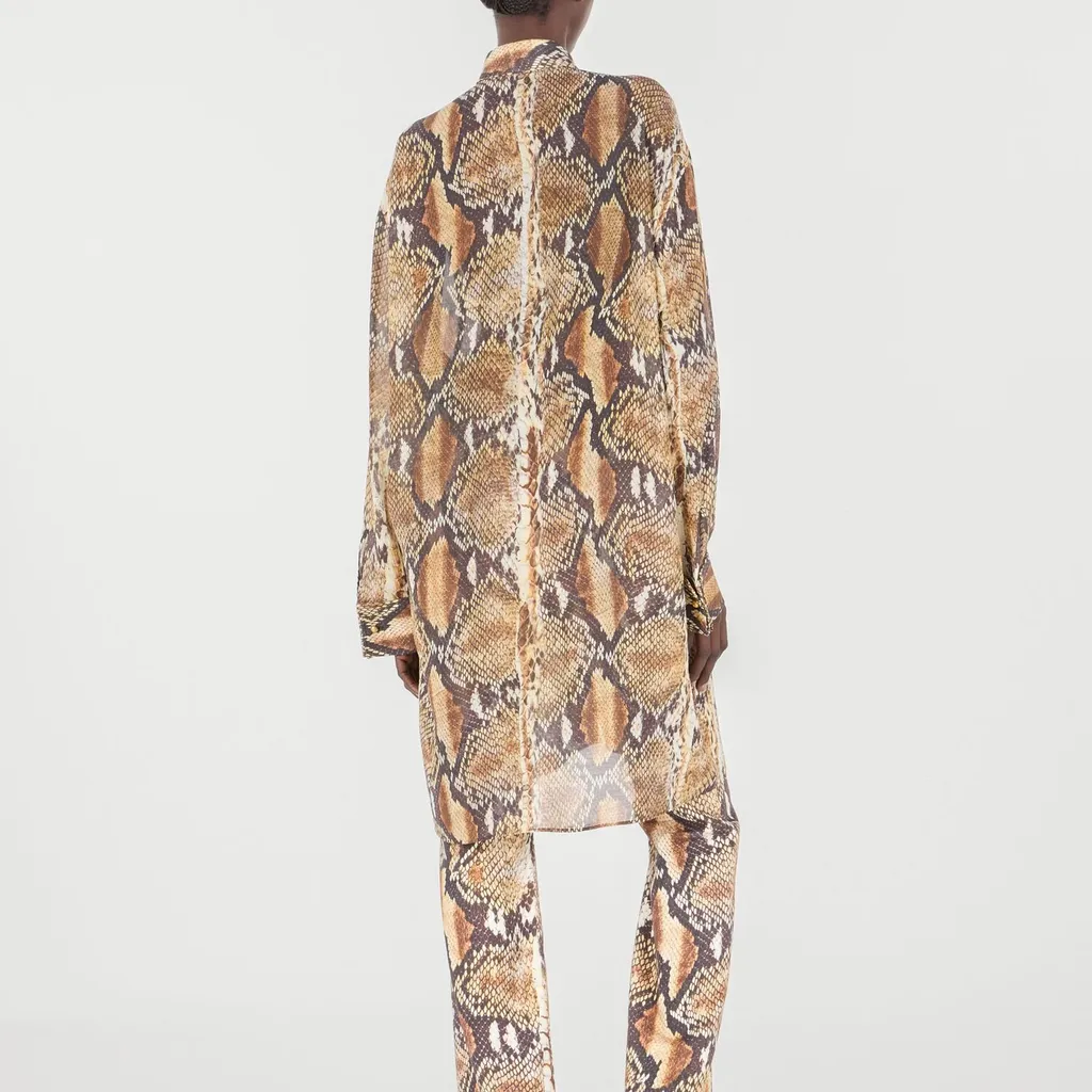 Roberto Cavalli Python Print Shirt Dress