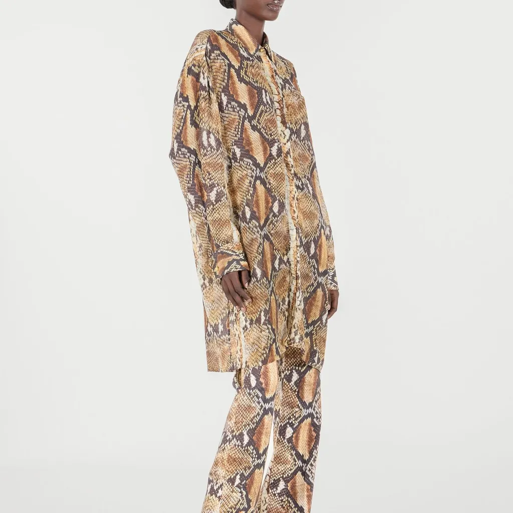 Roberto Cavalli Python Print Shirt Dress