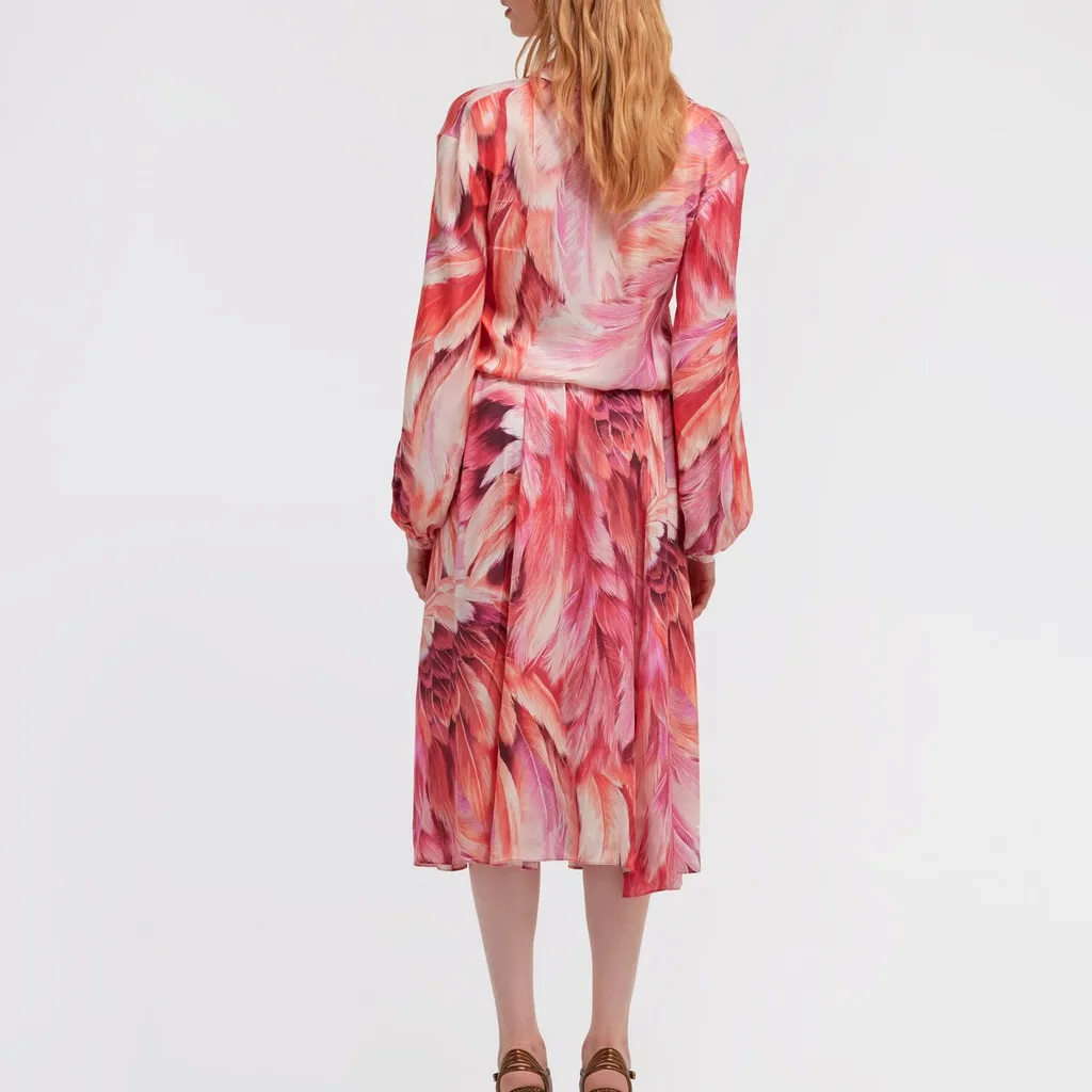 Roberto Cavalli Plumange Print Midi Dress