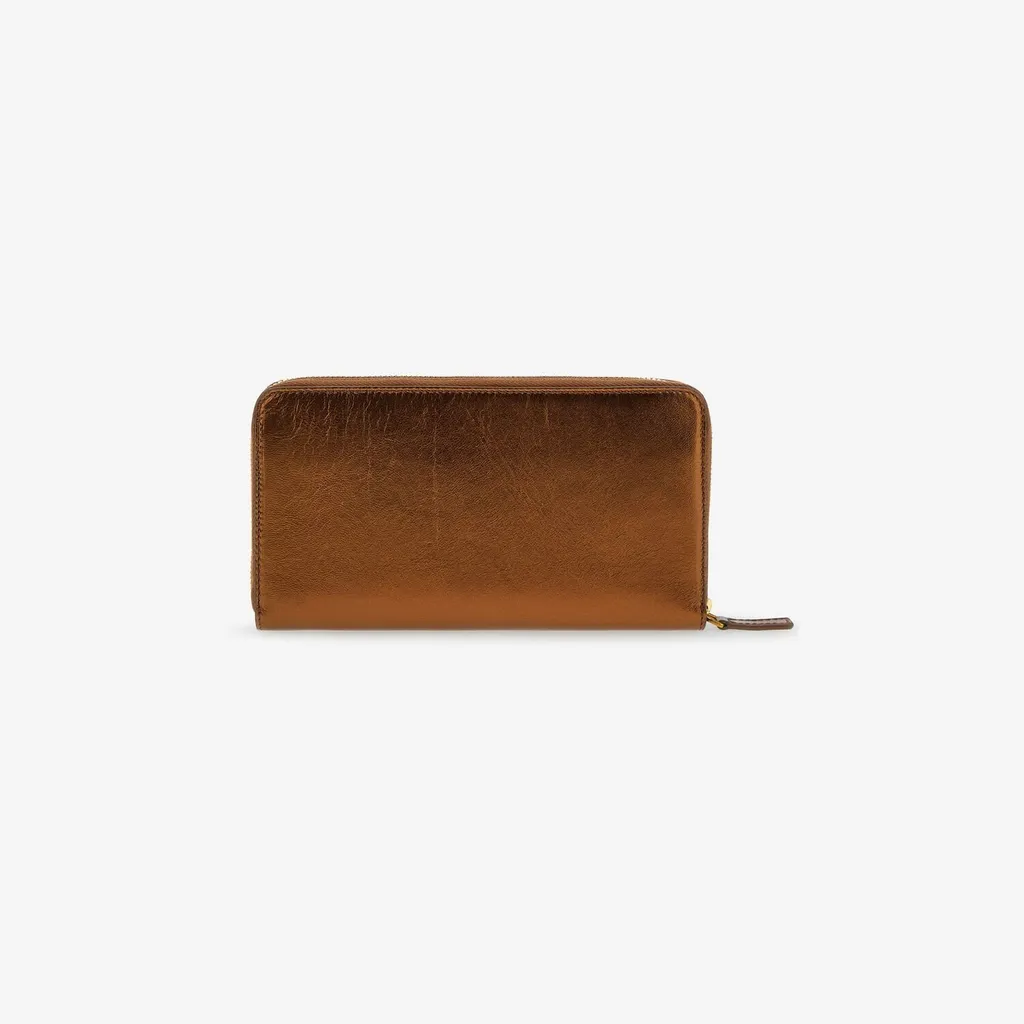 Roberto Cavalli Mirror Snake Zip-Around Wallet