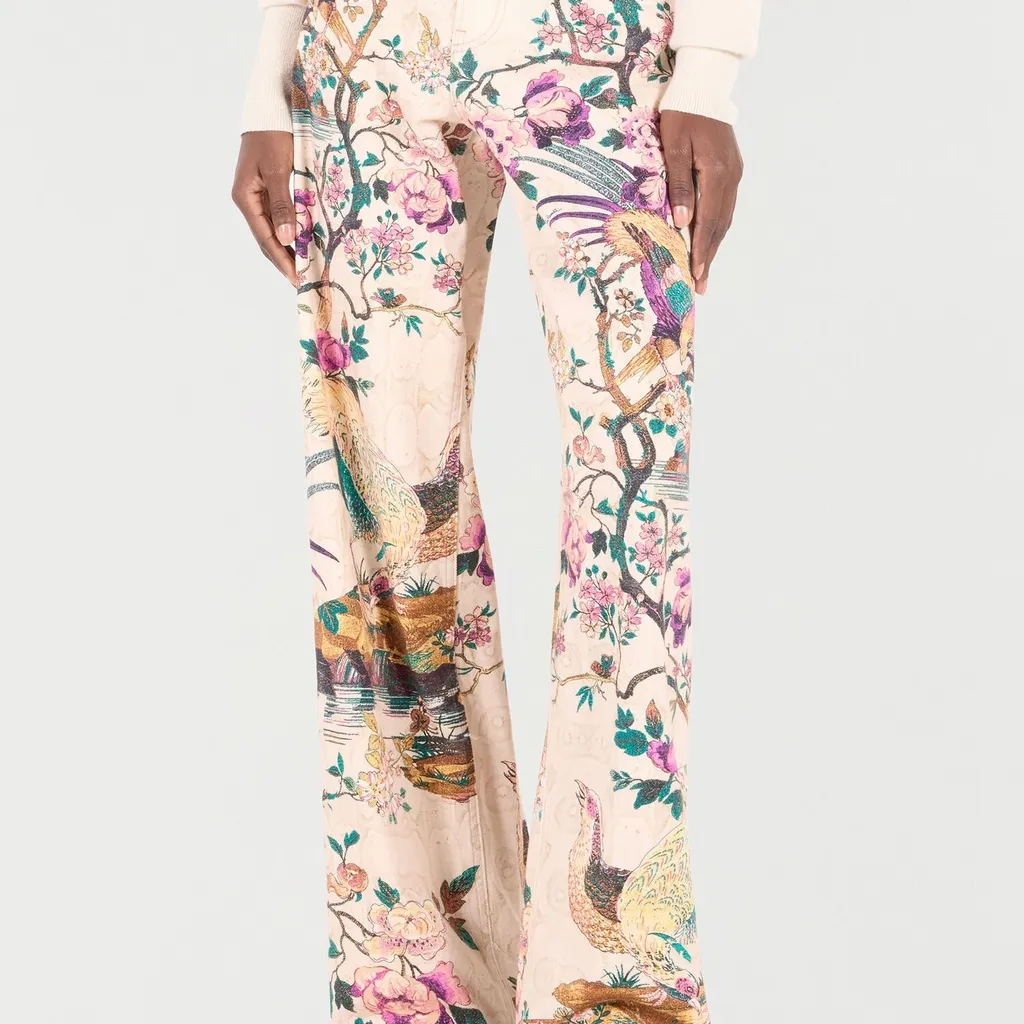 Roberto Cavalli Oriental Bird Print Jeans