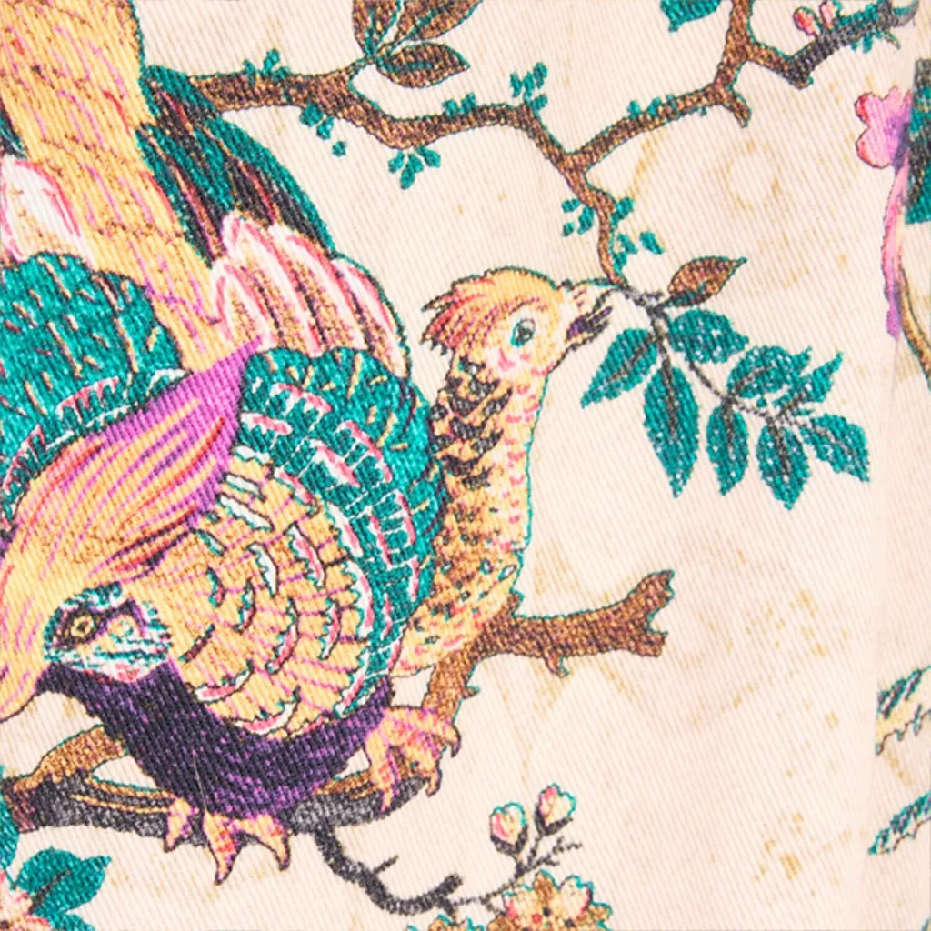 Roberto Cavalli Oriental Bird Print Jeans