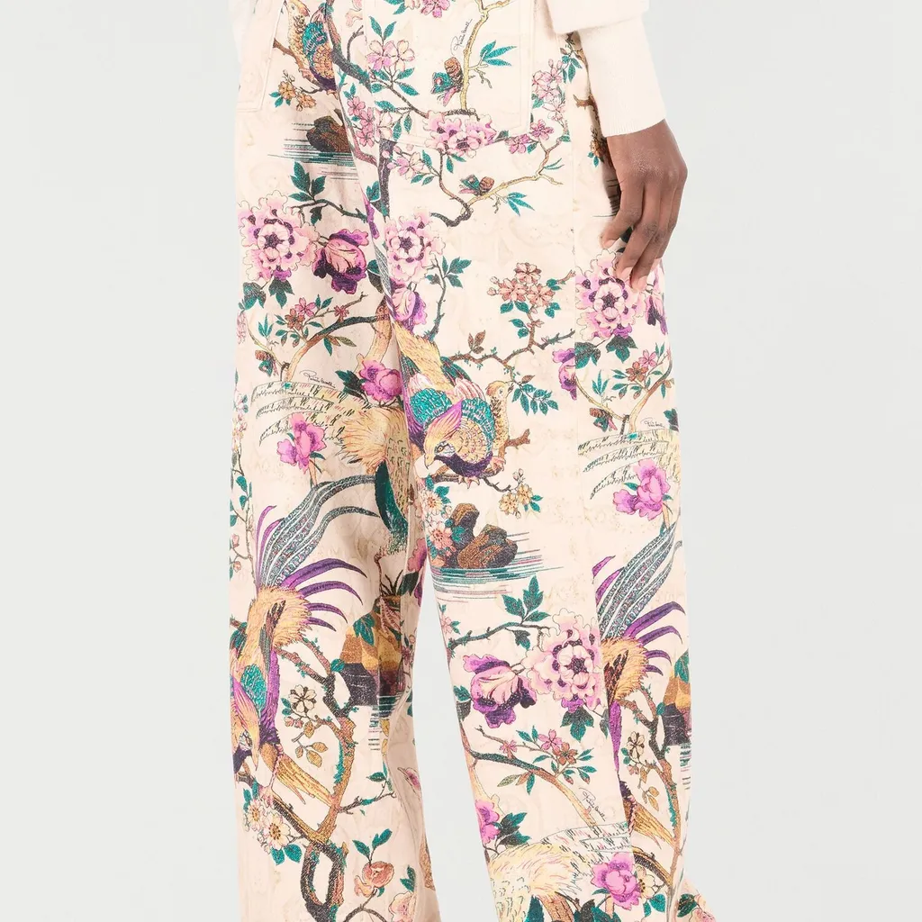 Roberto Cavalli Oriental Bird Print Jeans