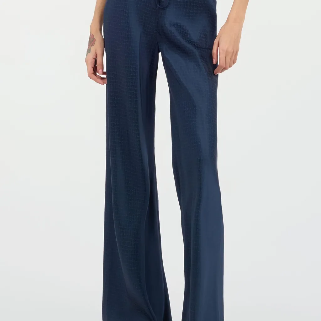 Roberto Cavalli Snake-Effect Silk Pants