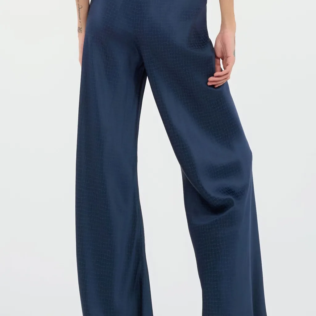 Roberto Cavalli Snake-Effect Silk Pants