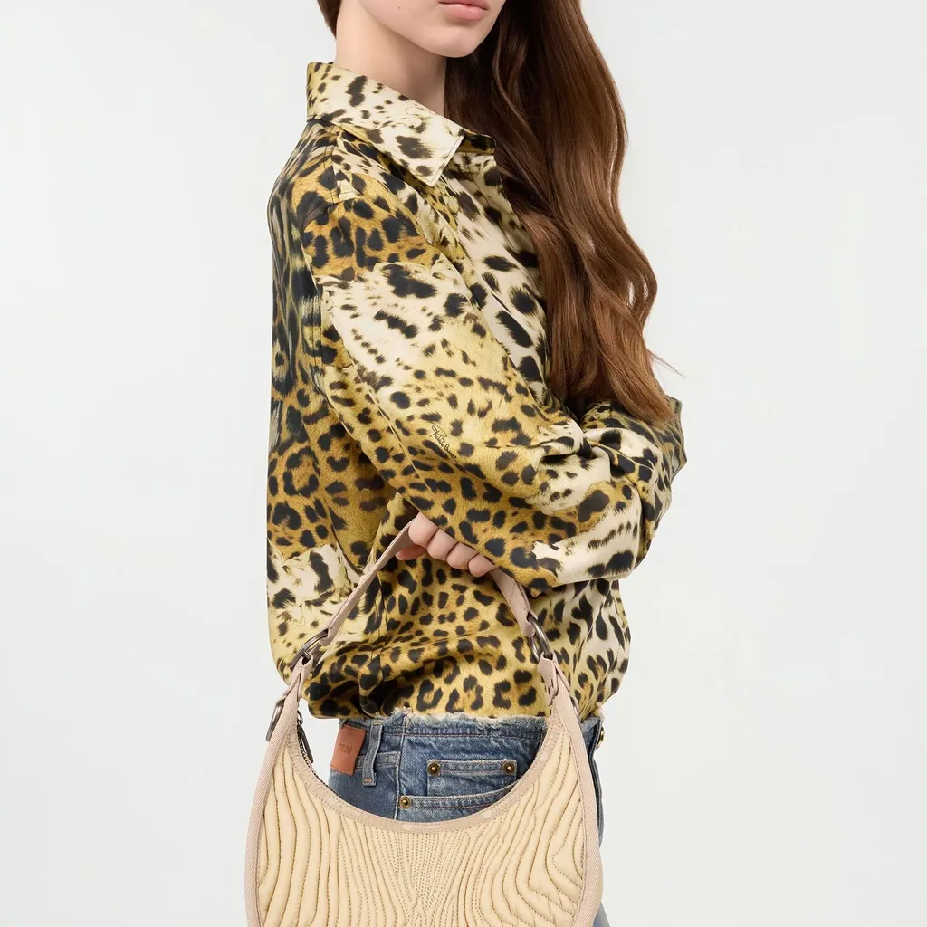 Roberto Cavalli Matelassé Hobo Shoulder Bag