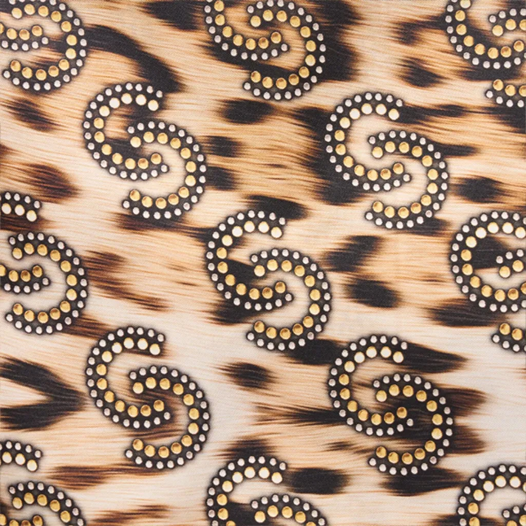 Roberto Cavalli Rhinestone Jaguar Print Scarf