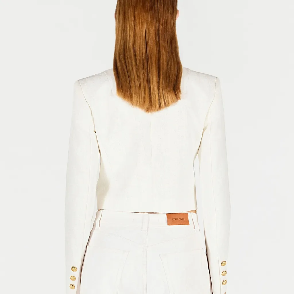 Roberto Cavalli Double-Breasted Cropped Jacket
