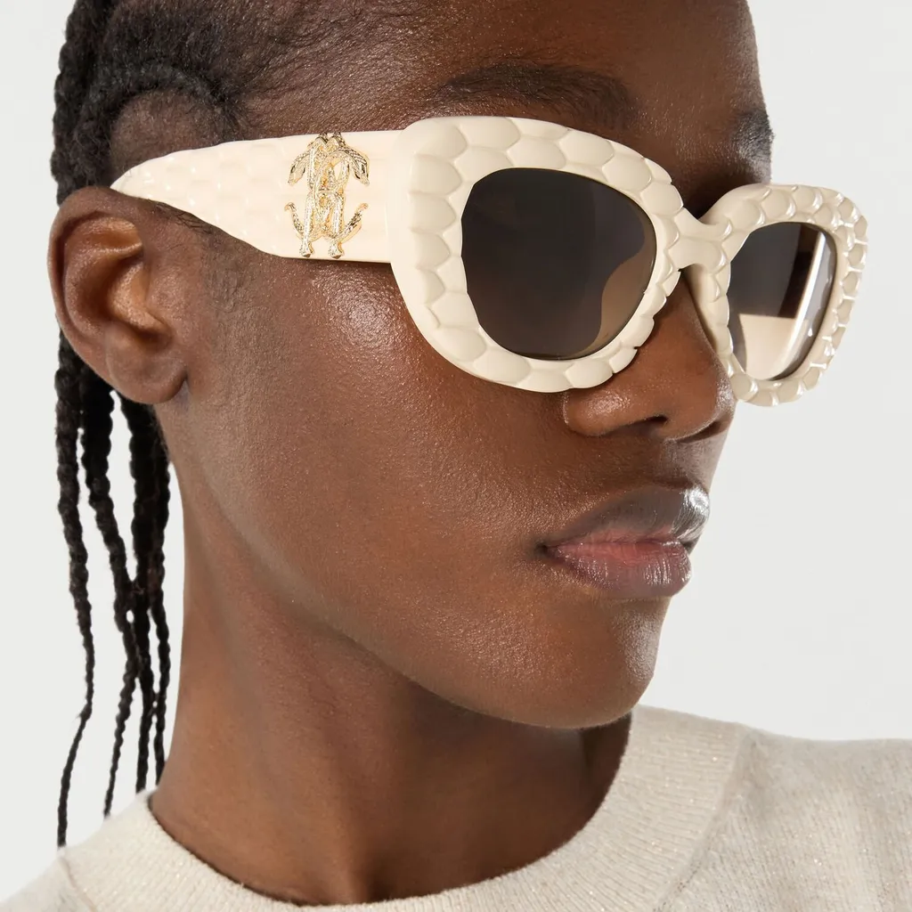 Roberto Cavalli Quilted Snake Cat Eye Sunglasses