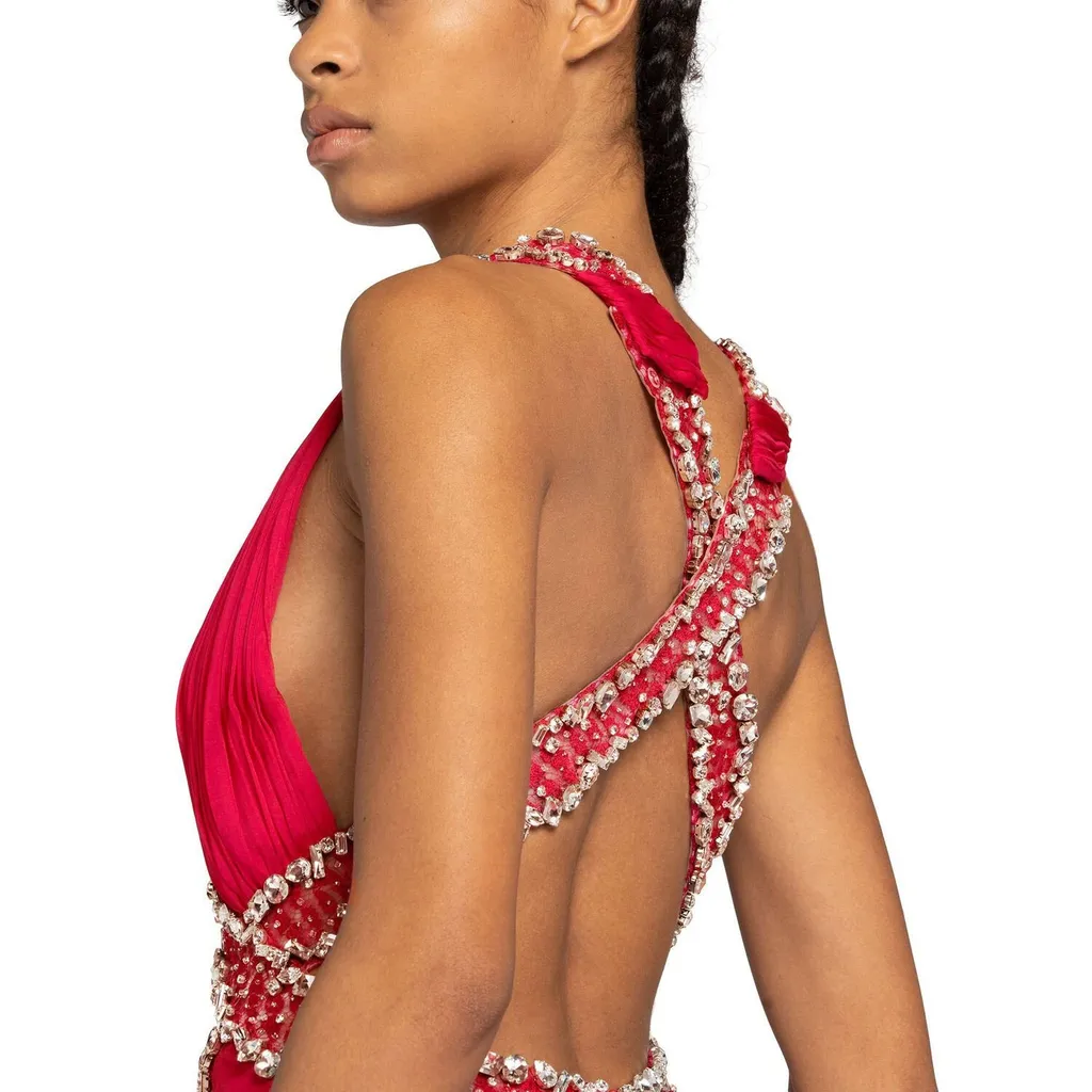 Roberto Cavalli Bead Embellished Maxi Dress