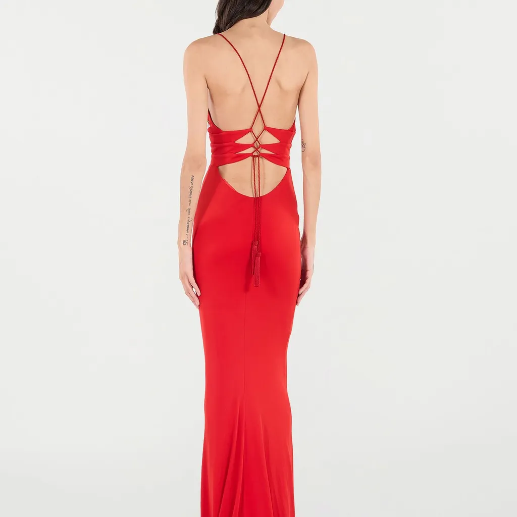 Roberto Cavalli Criss-Cross Long Dress