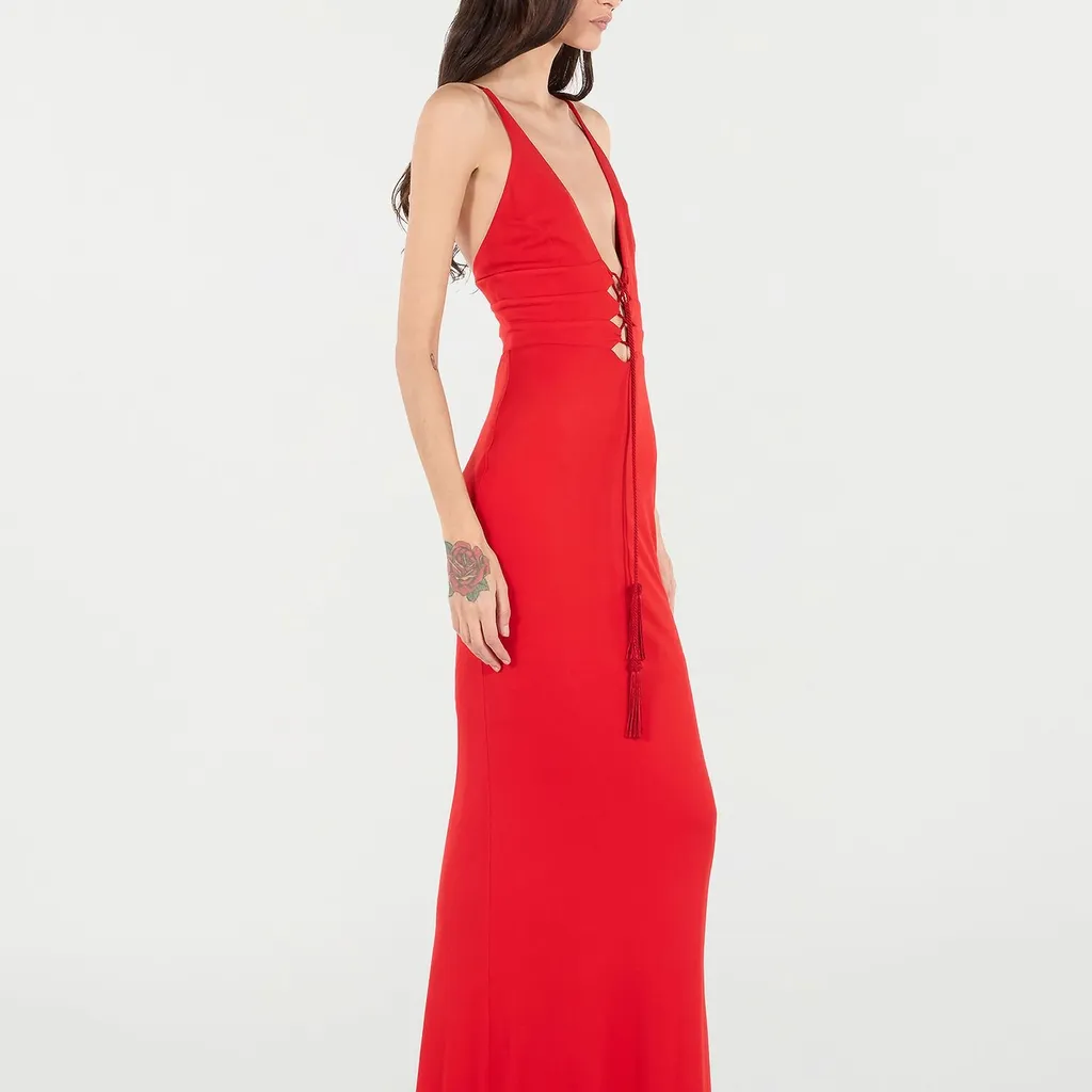 Roberto Cavalli Criss-Cross Long Dress