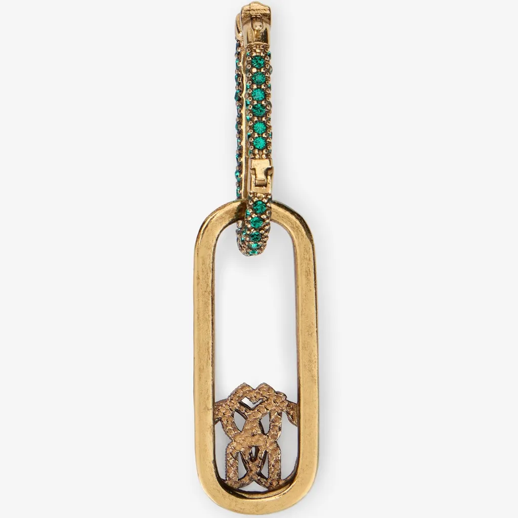 Roberto Cavalli Snake Monogram Link Earrings