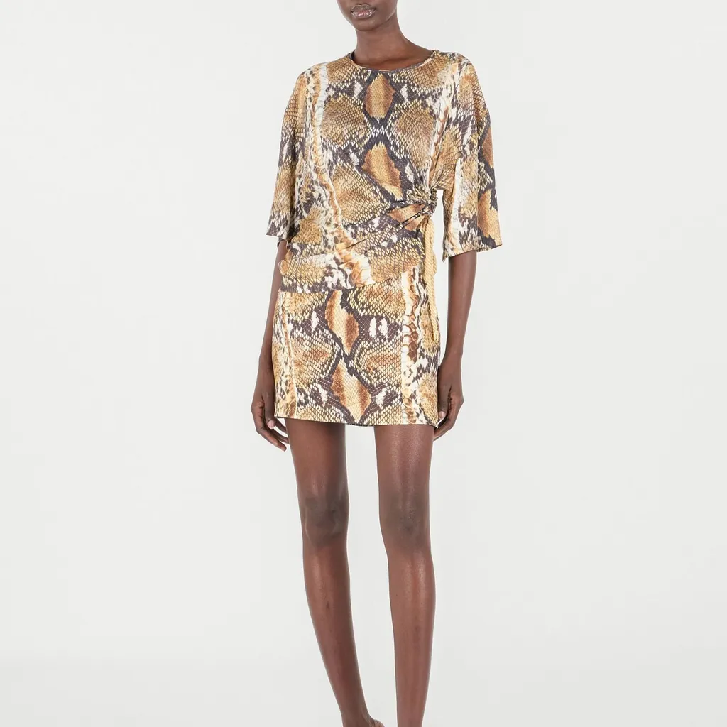 Roberto Cavalli Draped Animalier Top