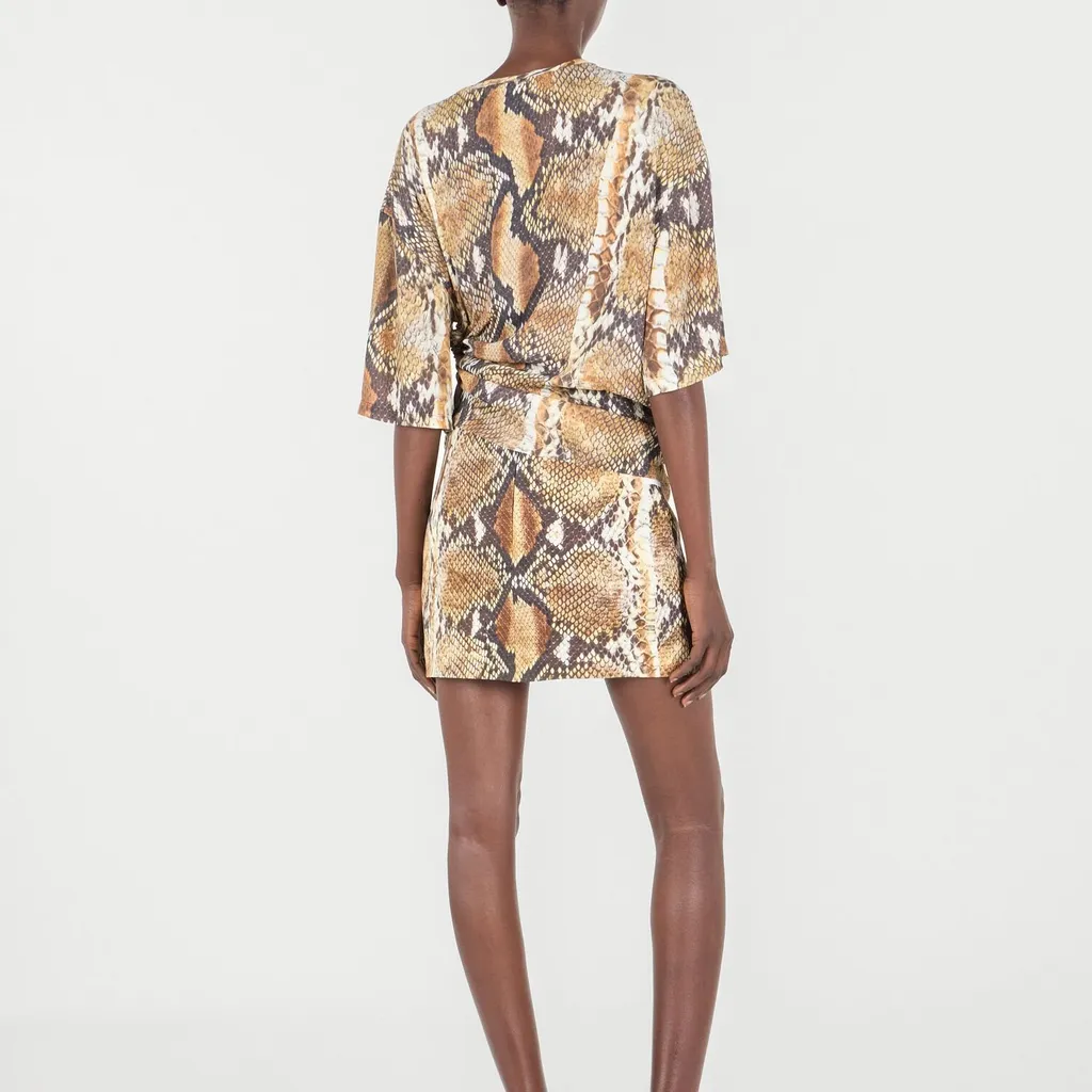 Roberto Cavalli Draped Animalier Top