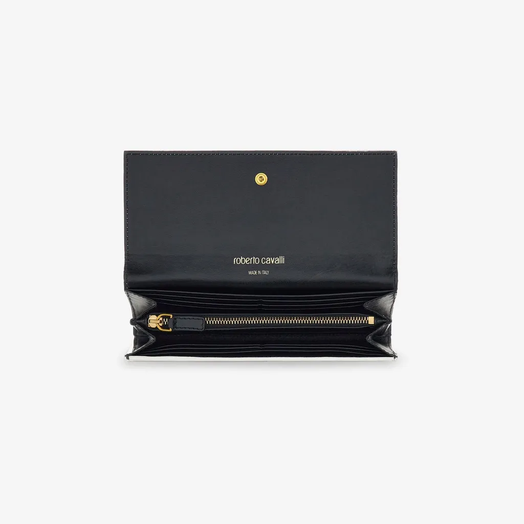 Roberto Cavalli Mirror Snake Monogram Wallet