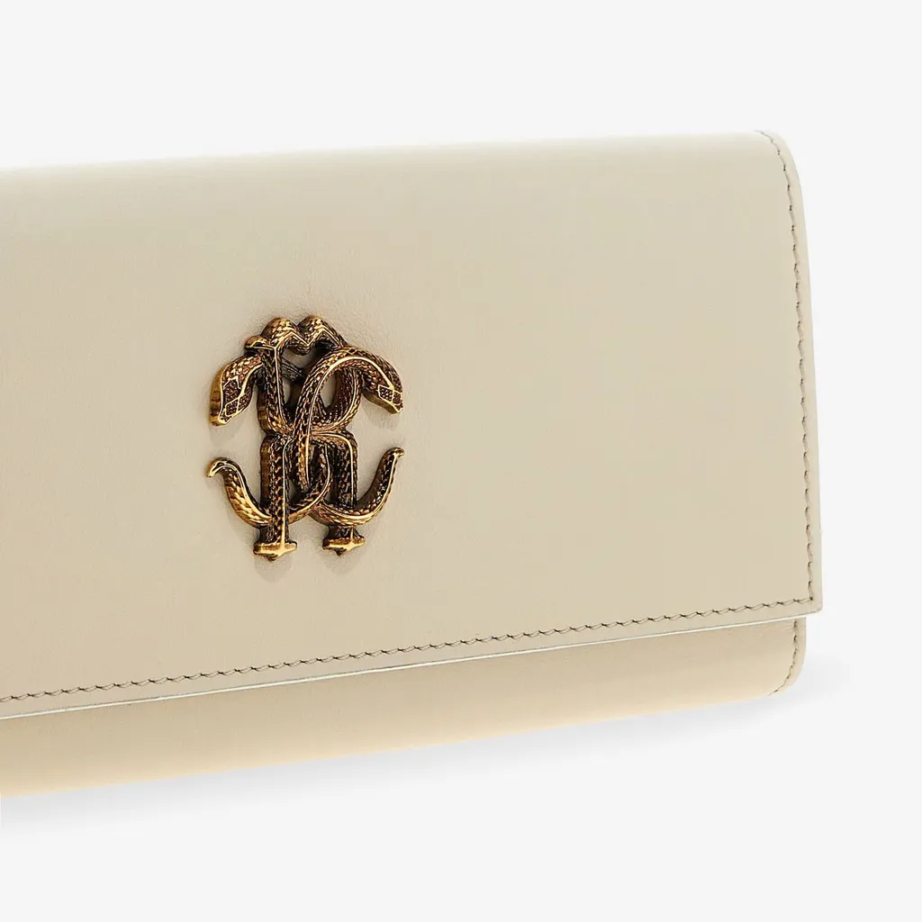 Roberto Cavalli Mirror Snake Monogram Wallet