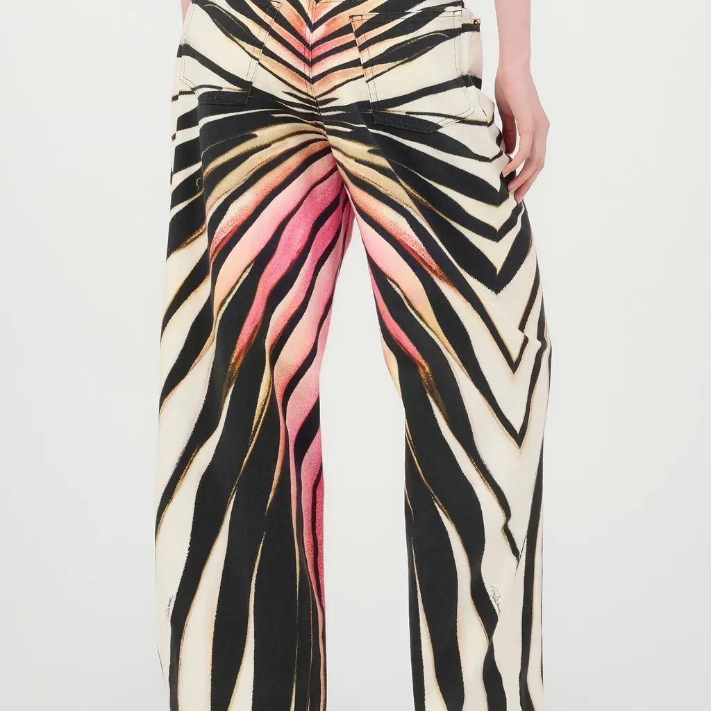 Roberto Cavalli Ray Print Palazzo Jeans