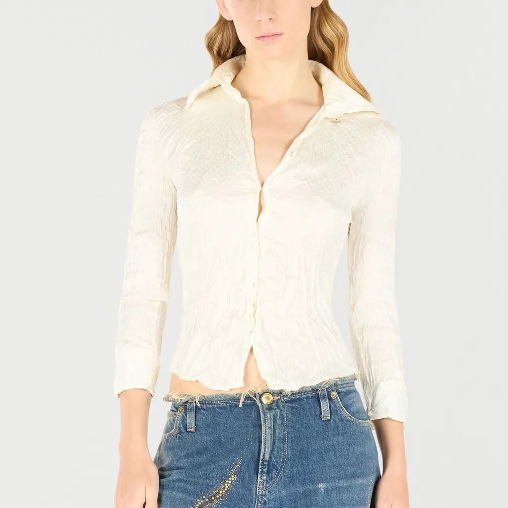 Roberto Cavalli Crinkled Silk Shirt