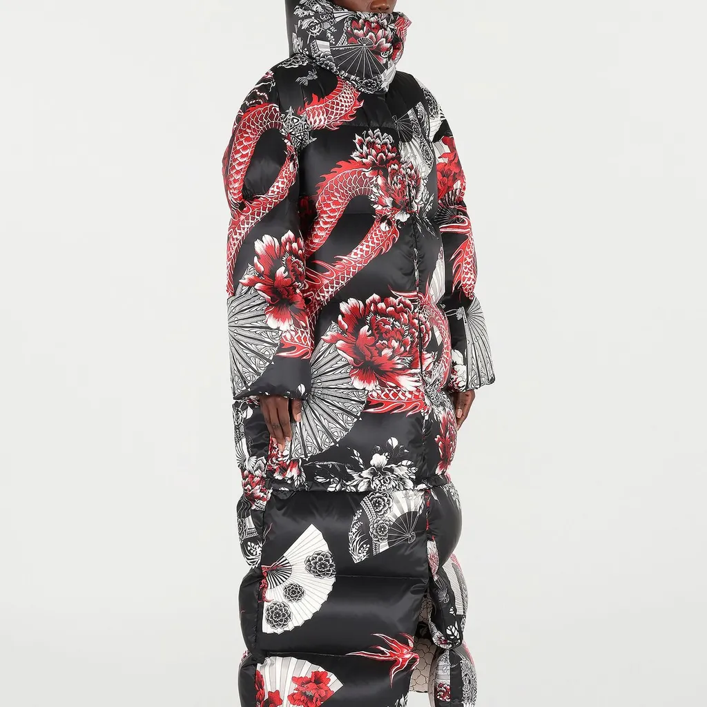 Roberto Cavalli Quilted Print Down Jacket