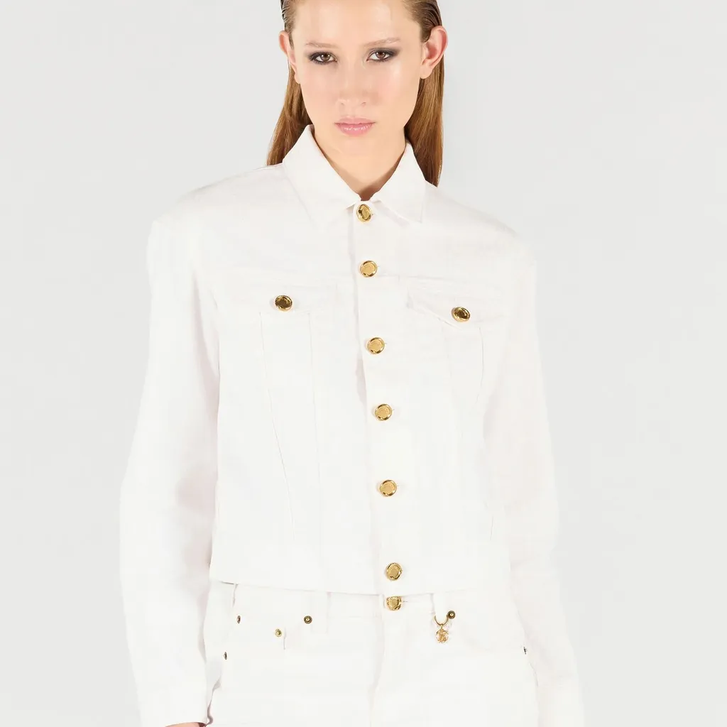 Roberto Cavalli Gold-Button Denim Jacket