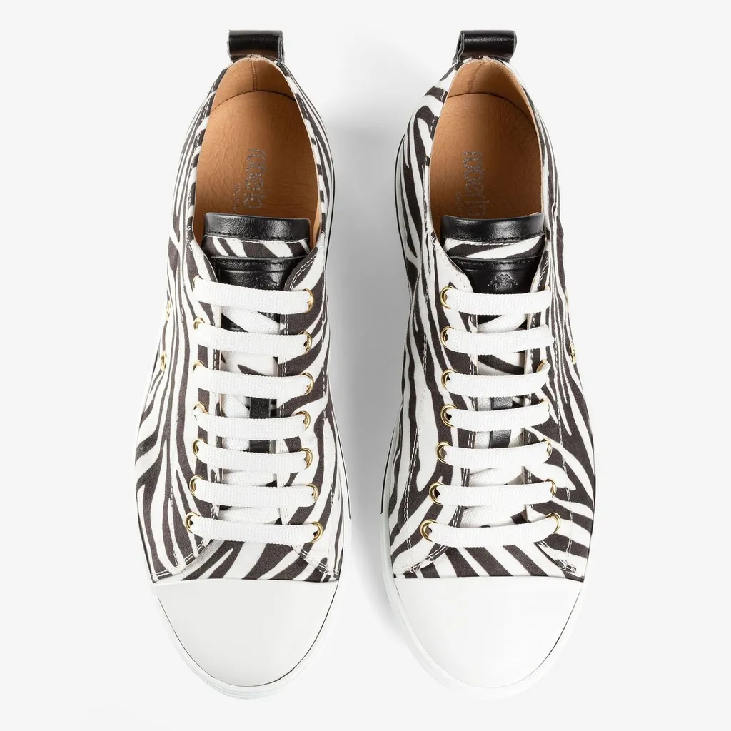 Roberto Cavalli Monogram Zebra-Print Sneakers