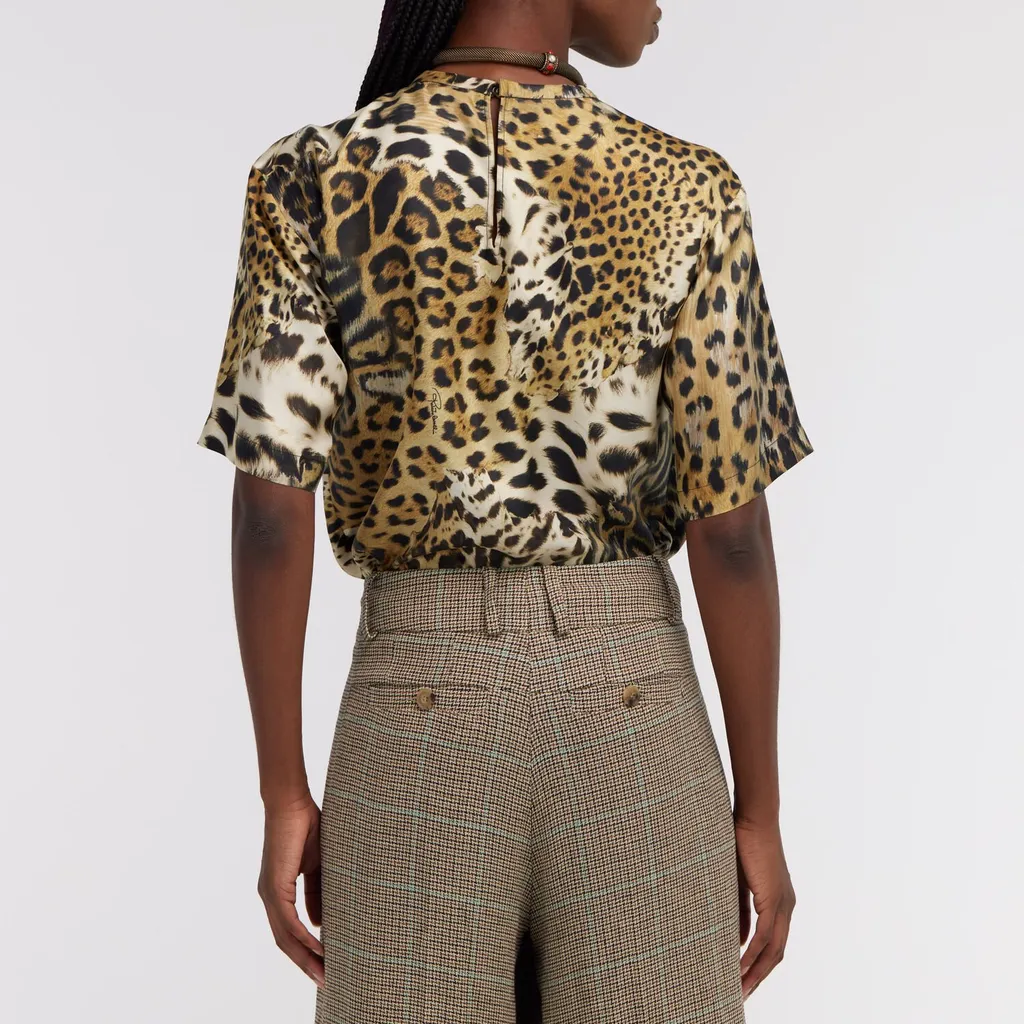 Roberto Cavalli Jaguar Skin Print T-Shirt