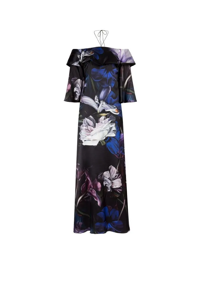 Roberto Cavalli Ruffled Floral Maxi Dress