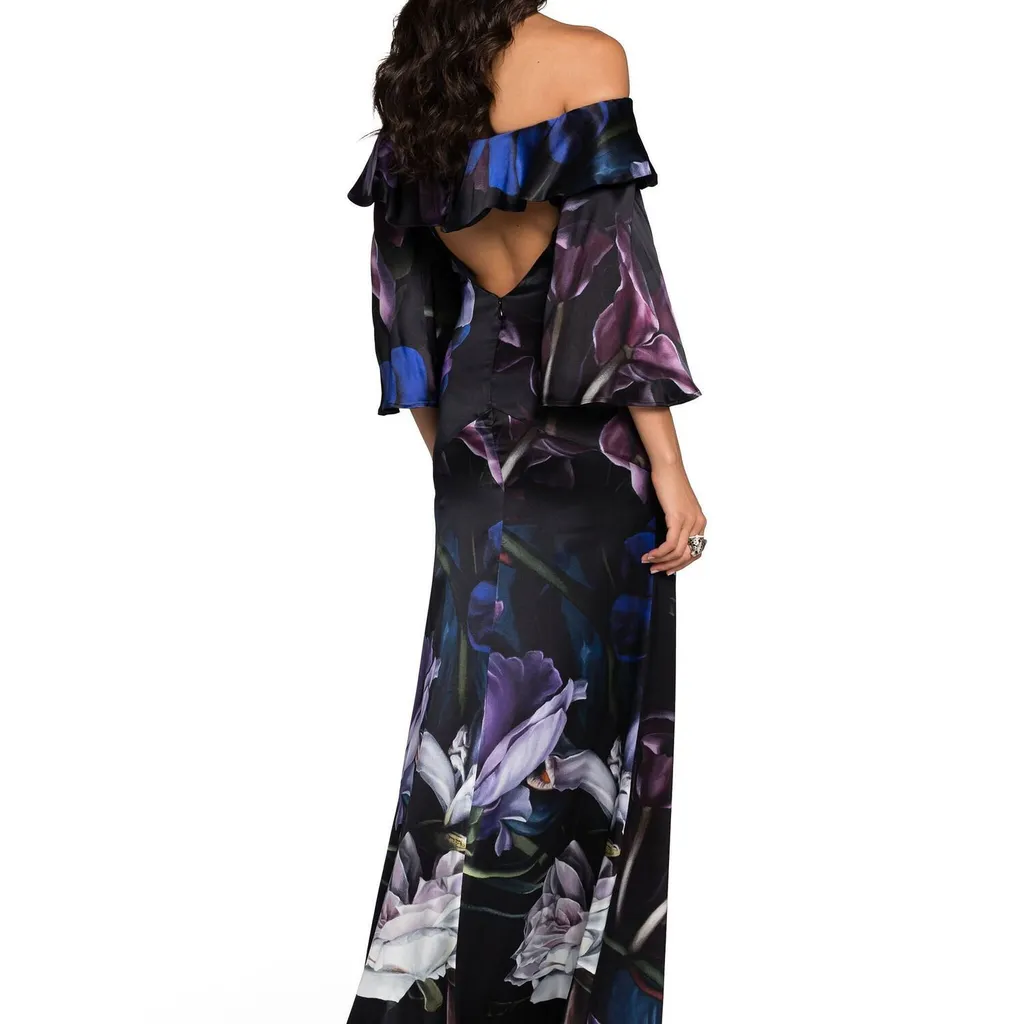 Roberto Cavalli Ruffled Floral Maxi Dress