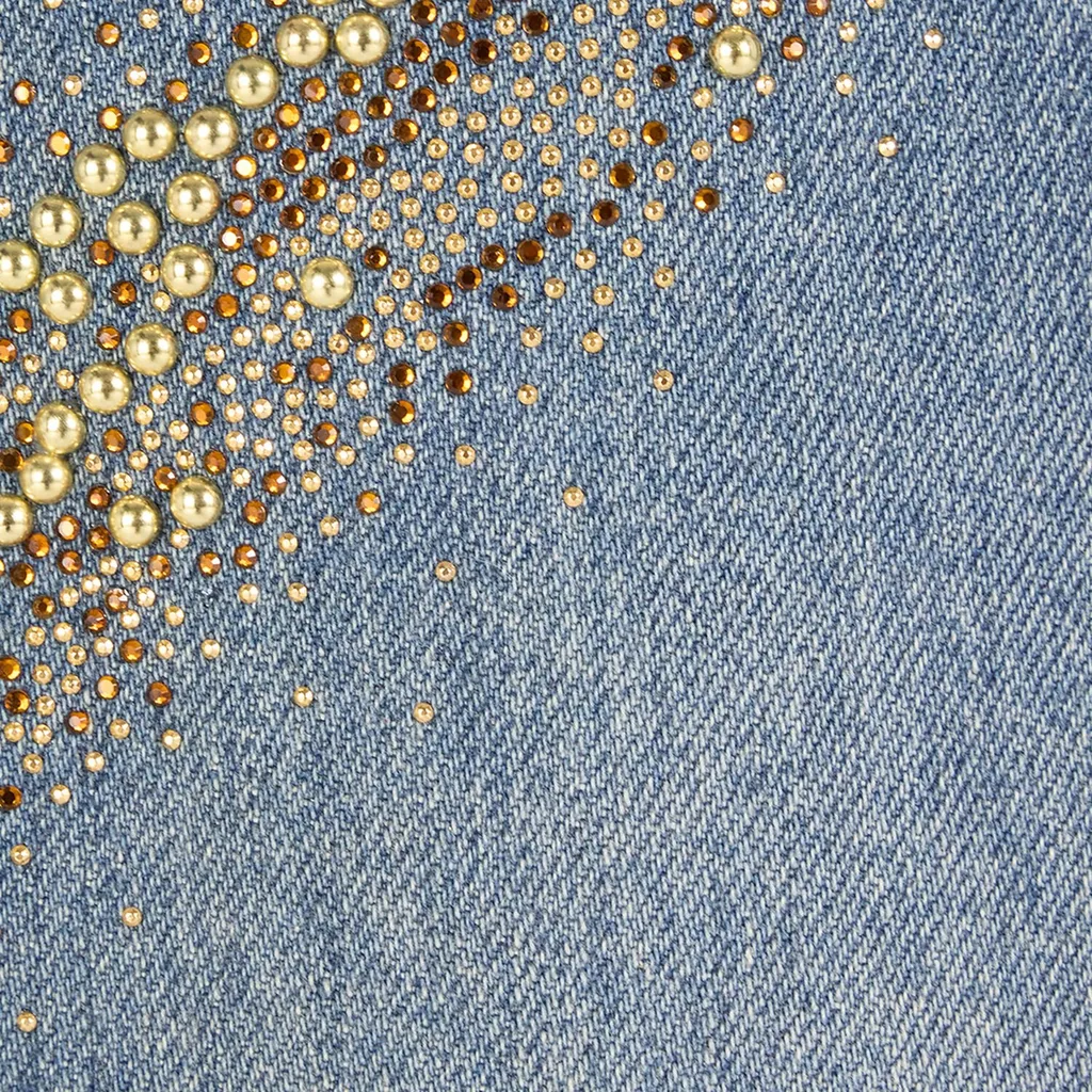 Roberto Cavalli Embellished Zebra Pattern Jeans