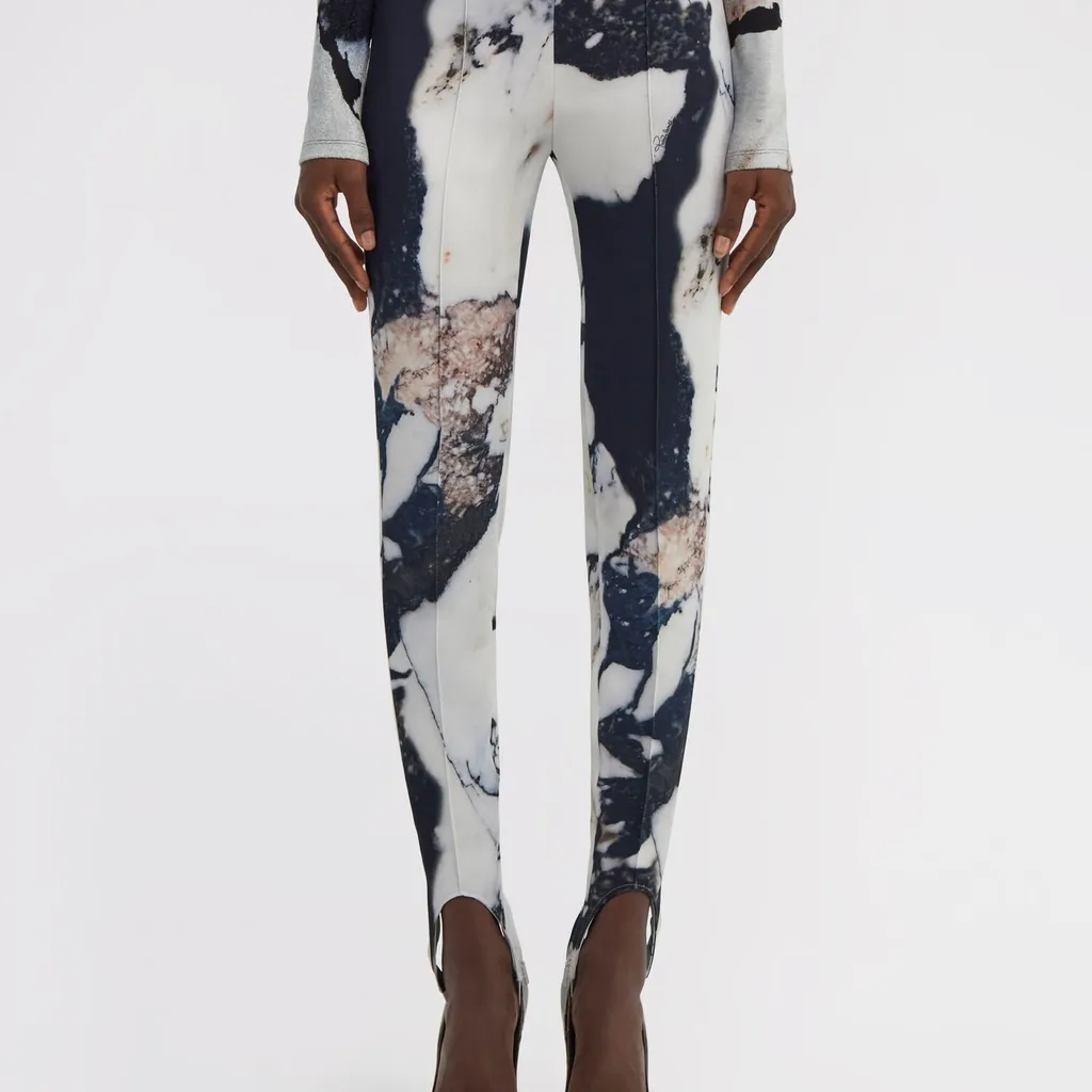 Roberto Cavalli Marble Print Pants