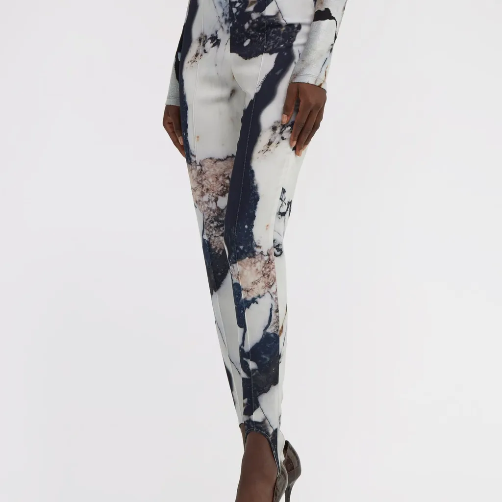 Roberto Cavalli Marble Print Pants