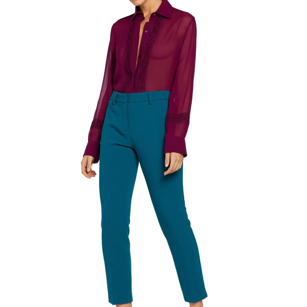 Roberto Cavalli Lace Panel Long Sleeve Shirt