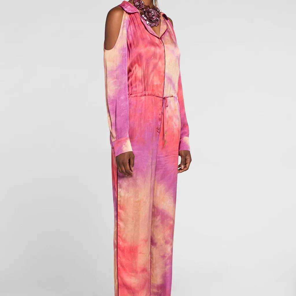 Roberto Cavalli Tie-Dye Drawstring Jumpsuit