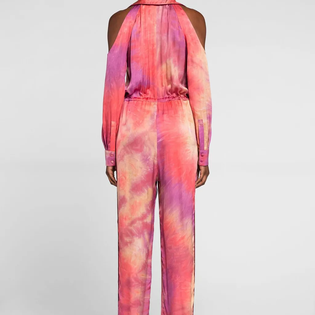 Roberto Cavalli Tie-Dye Drawstring Jumpsuit