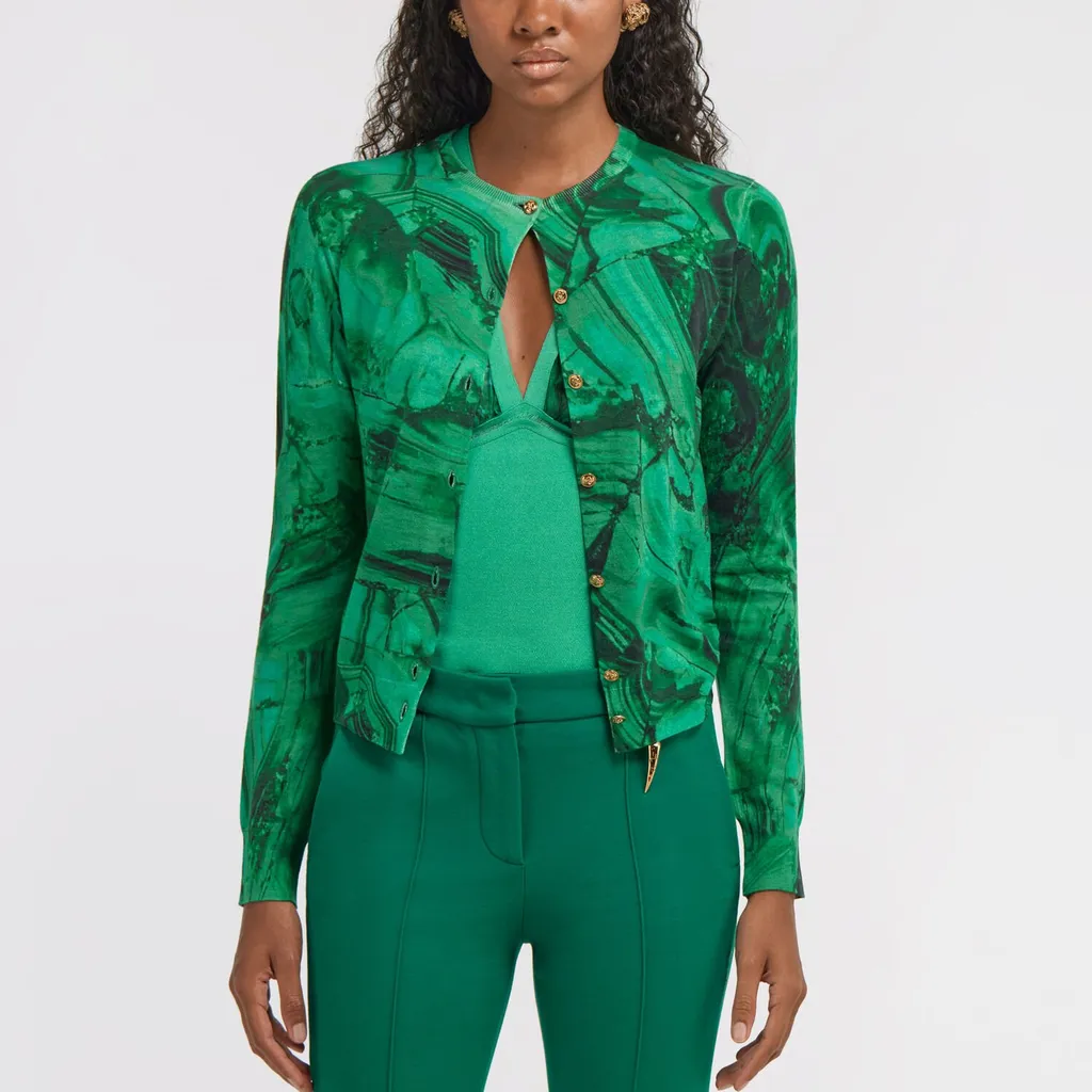 Roberto Cavalli Malachite Printed Cardigan